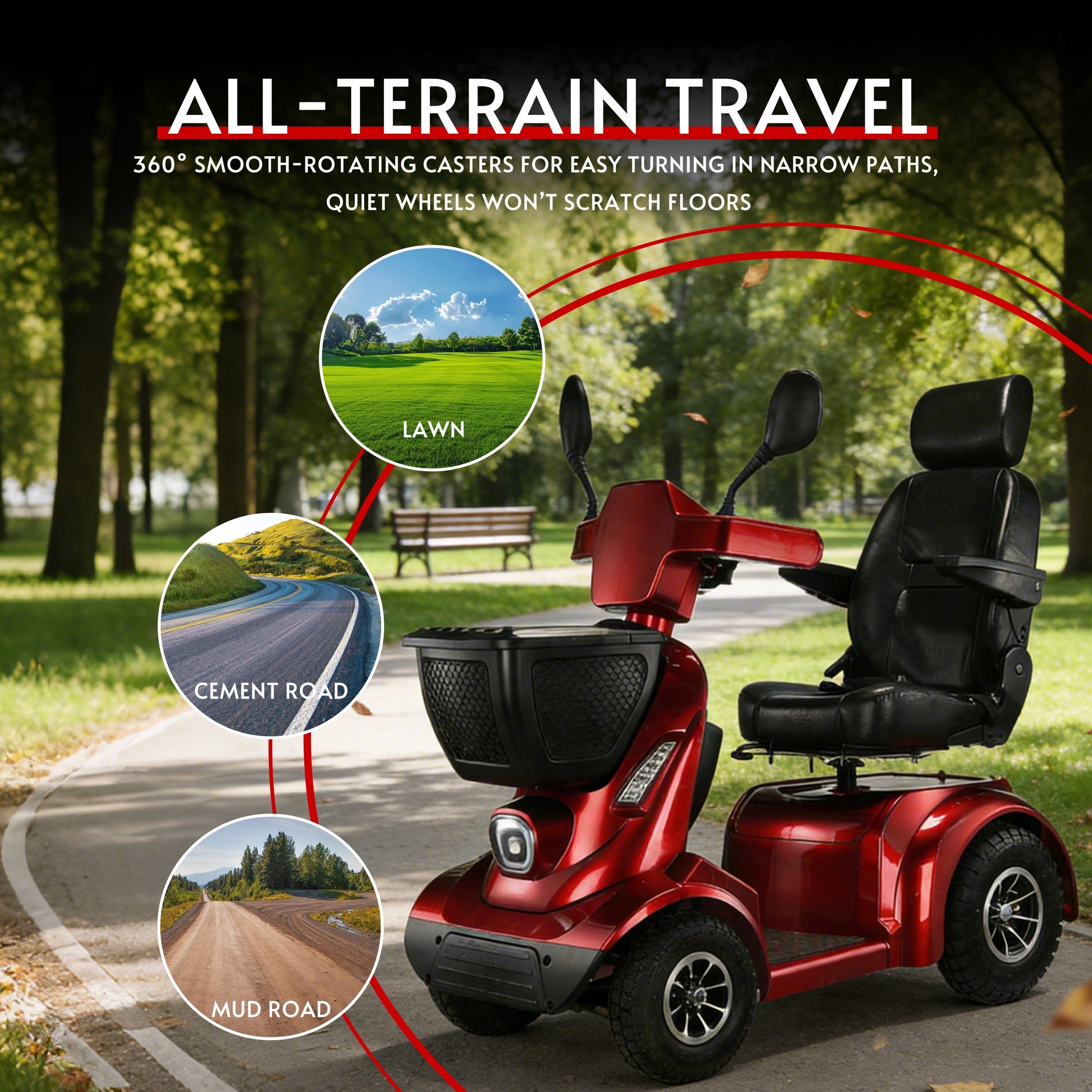 Alton Culver Nina Mobility Scooter All-Terrain 21 Mile Range 9.3 MPH 24V 800W New