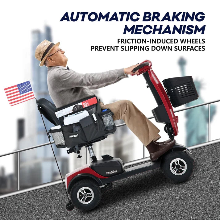 Metro Mobility Patriot 4 Wheel Mobility Scooter Electric 24V 12Ah 300W 4.97 MPH 10 Mile Range New