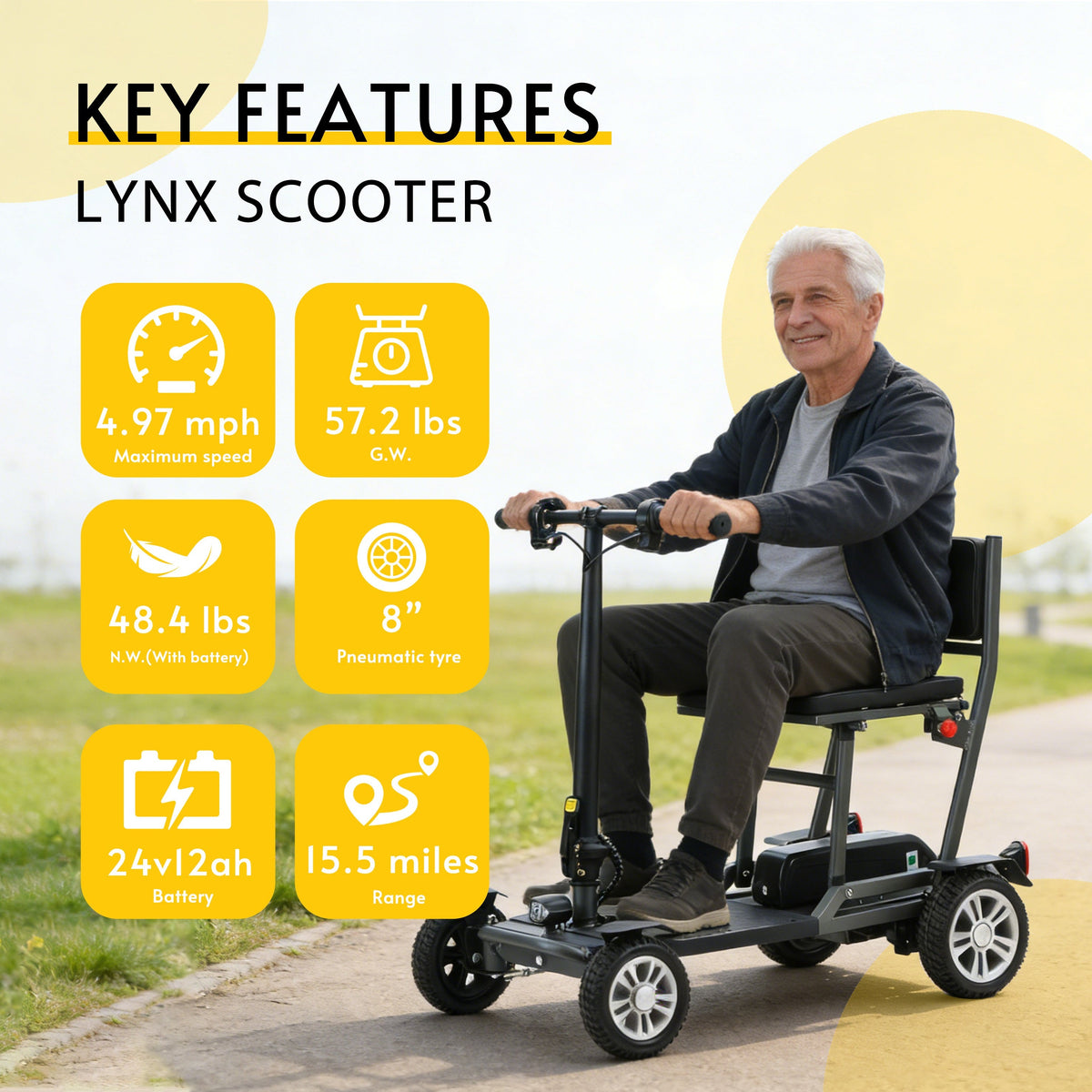 Alton Culver Lynx Mobility Scooter All-Terrain Foldable 15 Mile Range 5 MPH 36V 300W New