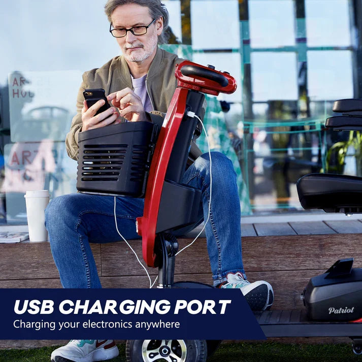 Metro Mobility Patriot 4 Wheel Mobility Scooter Electric 24V 12Ah 300W 4.97 MPH 10 Mile Range New