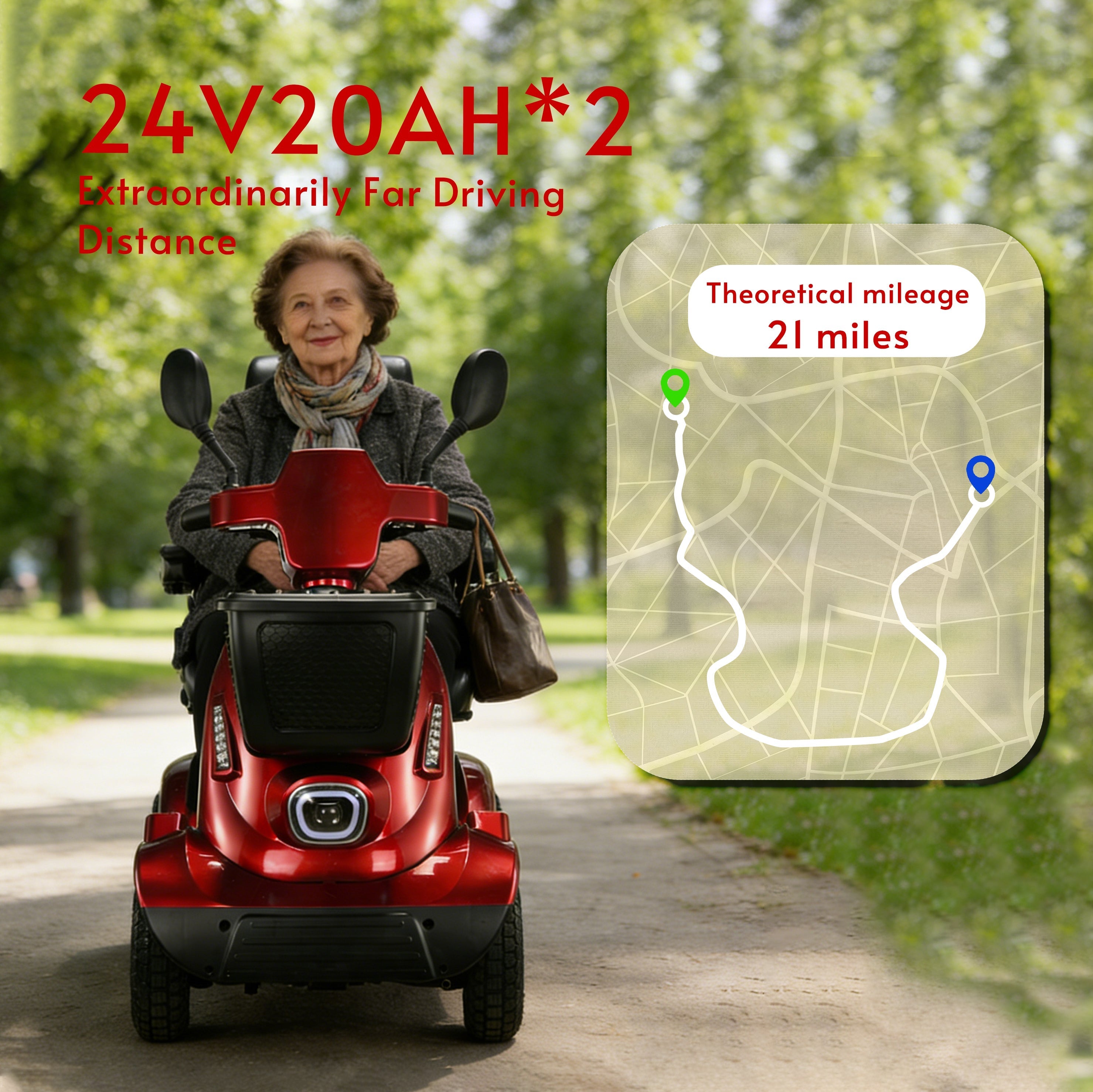 Alton Culver Nina Mobility Scooter All-Terrain 21 Mile Range 9.3 MPH 24V 800W New