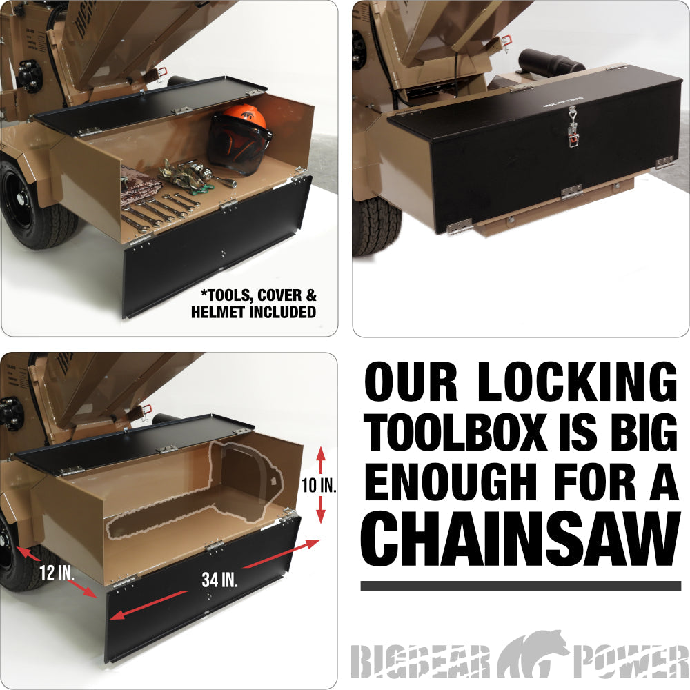 BigBear Power BBC62 Tornadic Wood Chipper 6" 20 HP V-Twin Engine Gas Powered Commercial Self Feeding Electric Start Open Box