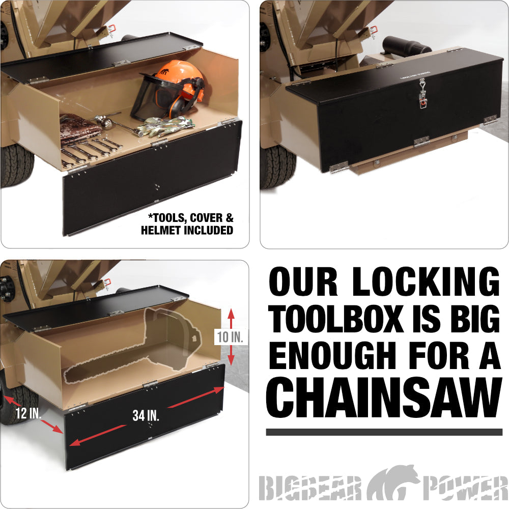 BigBear Power BBC72 Tornadic Wood Chipper 7" 34 HP V-Twin Engine Gas Powered Commercial Self Feeding Electric Start New