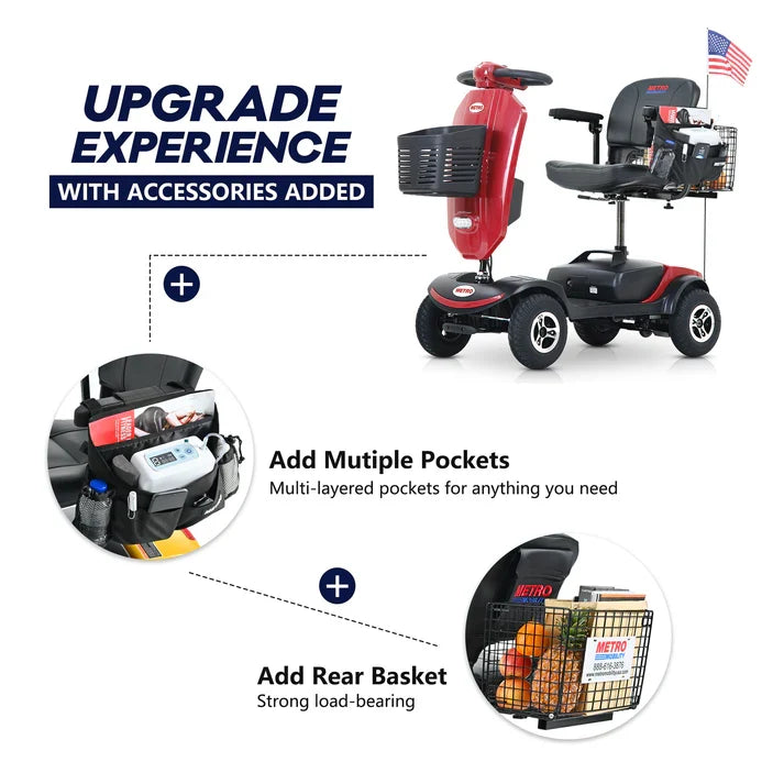 Metro Mobility Patriot 4 Wheel Mobility Scooter Electric 24V 12Ah 300W 4.97 MPH 10 Mile Range New