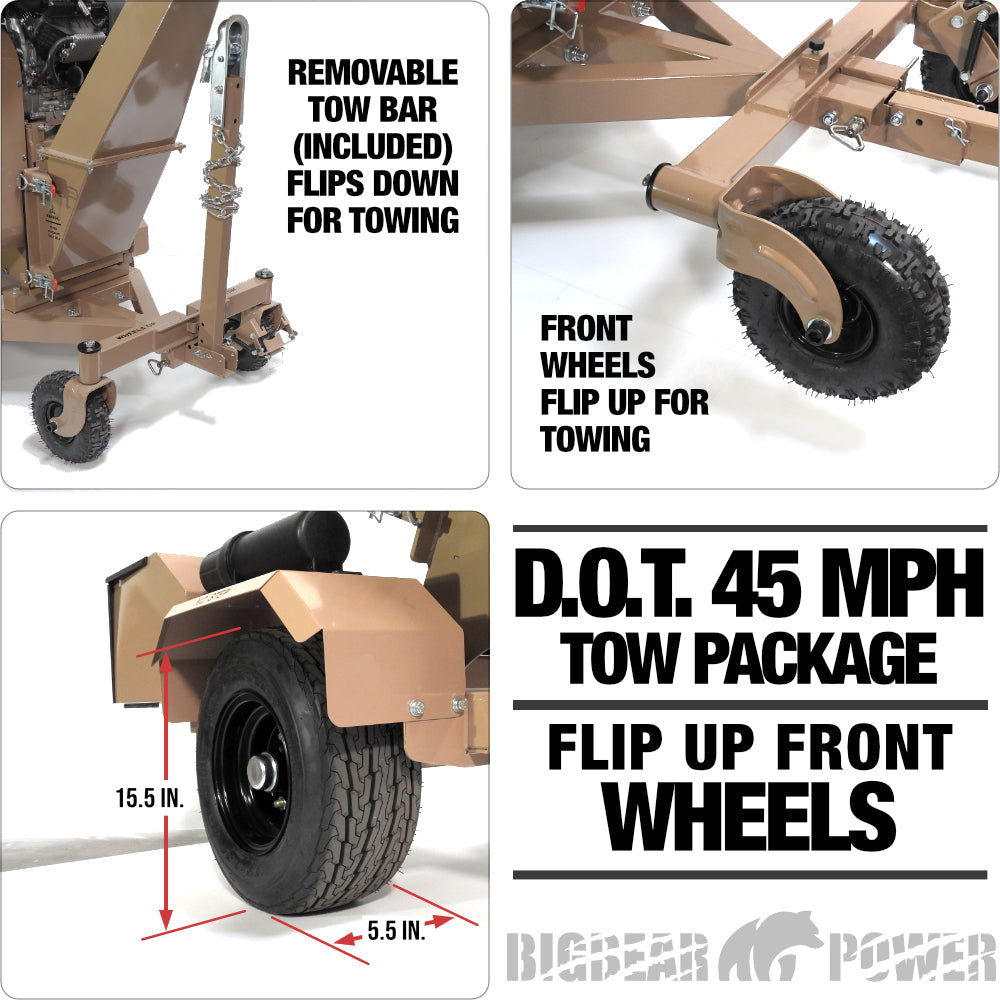 BigBear Power BBC72 Tornadic Wood Chipper 7" 34 HP V-Twin Engine Gas Powered Commercial Self Feeding Electric Start New