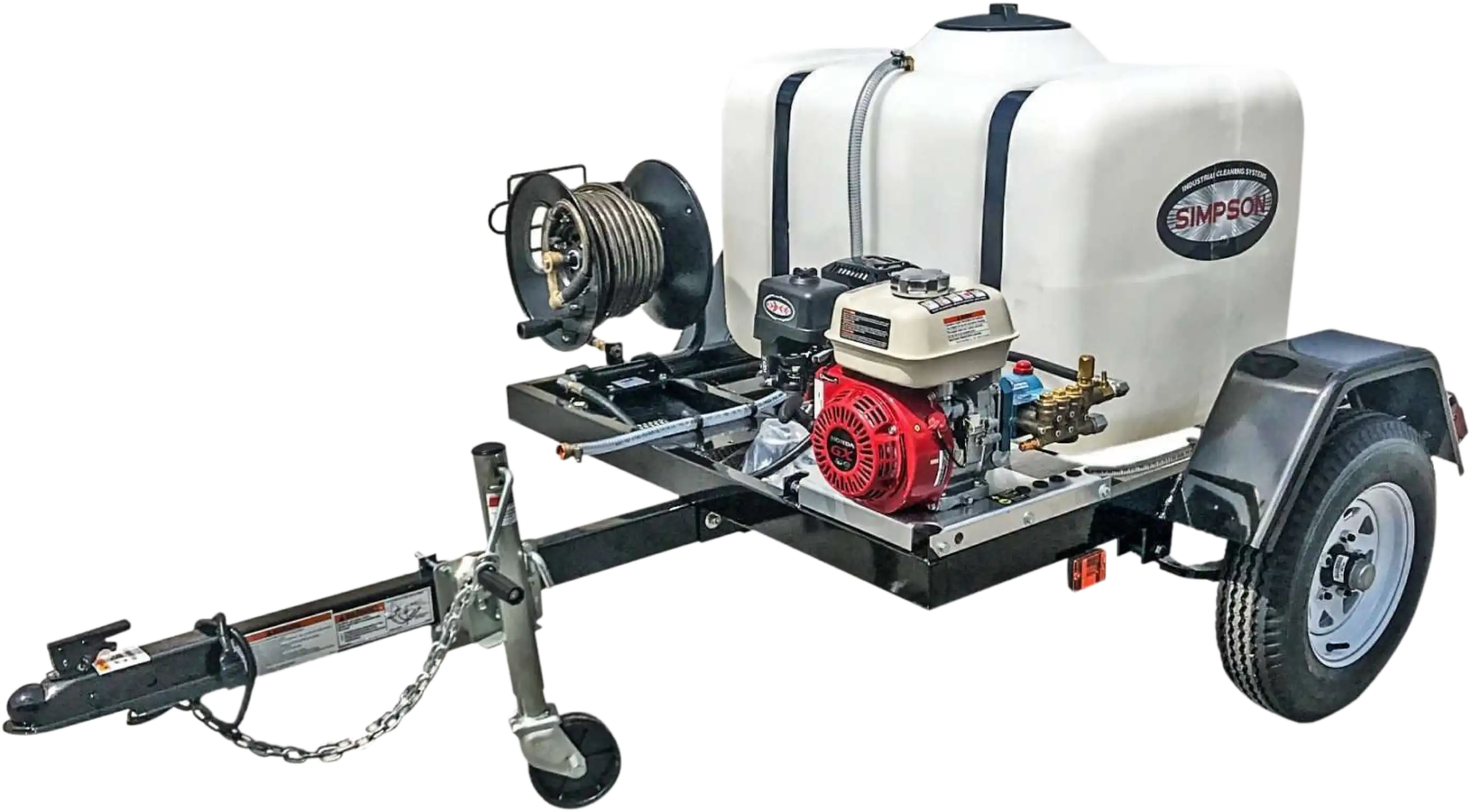 Simpson 95003 4200 PSI 4 GPM Honda GX390 CAT Electric Start Pressure Washer Trailer New