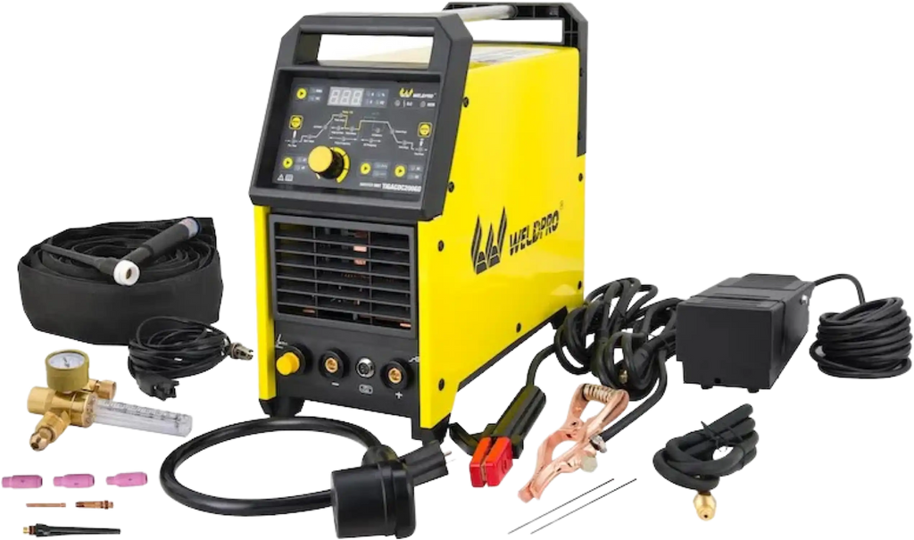 Weldpro TIGACDC200GD Digital AC/DC TIG Welder 200 Amp with Pulse CK17 Worldwide Superflex Torch with Trigger Switch Dual Voltage 220V/110V L12003 New