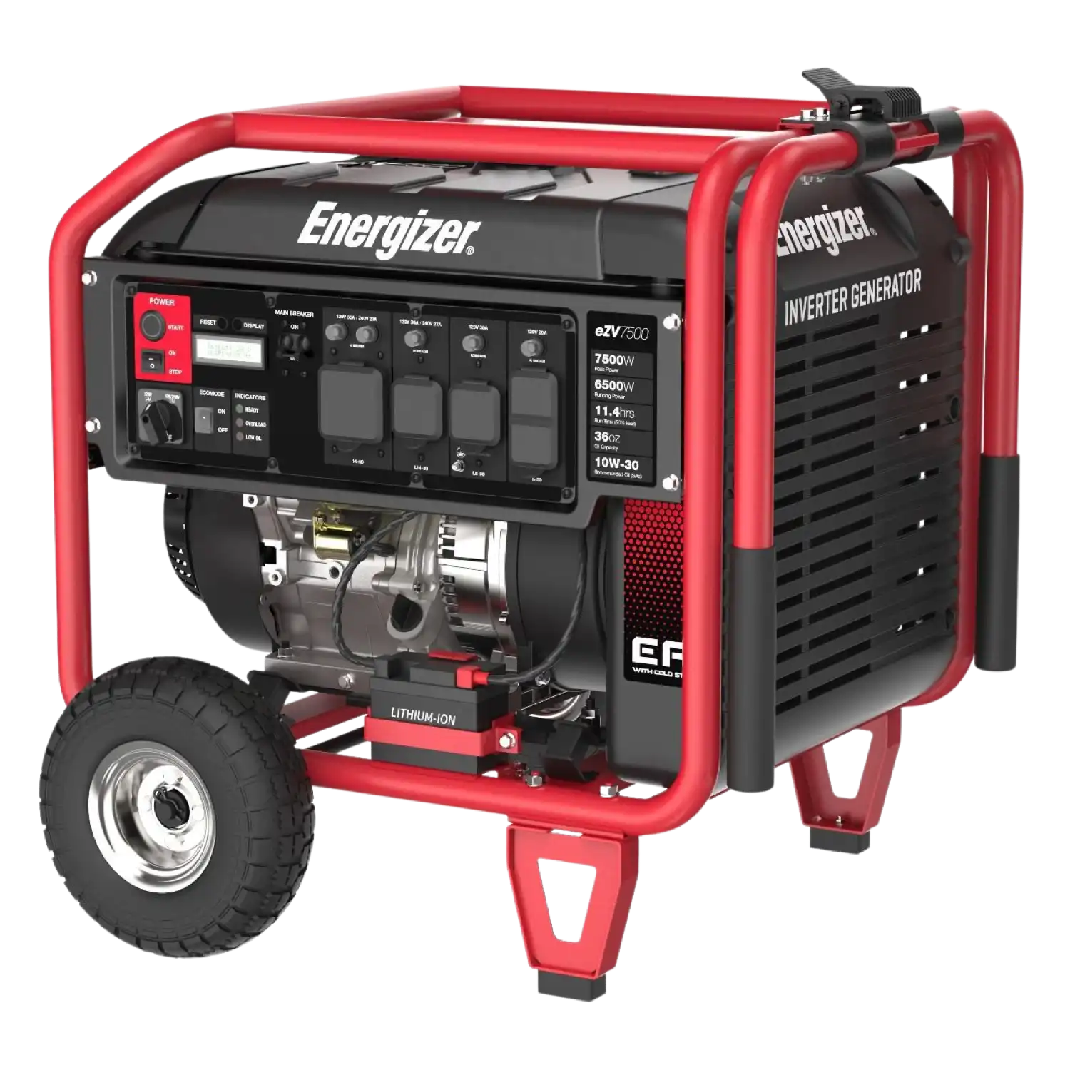 Energizer eZV7500 6500W/7500W EFI 50 Amp Electronic Fuel Injection Electric Start Inverter Generator Manufacturer RFB