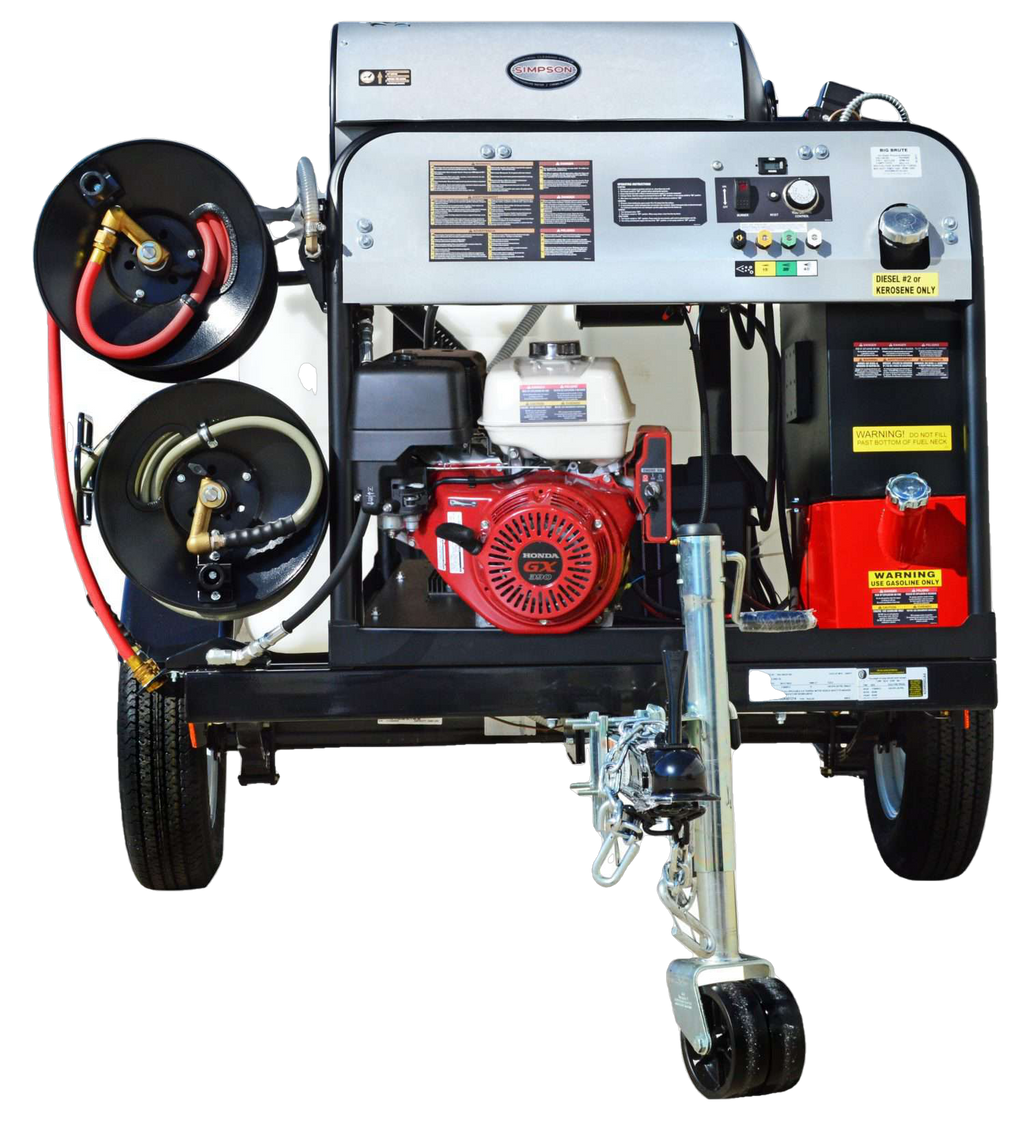 Simpson 95005 4000 PSI 4 GPM Honda GX390 Electric Start Hot Pressure Washer Trailer New