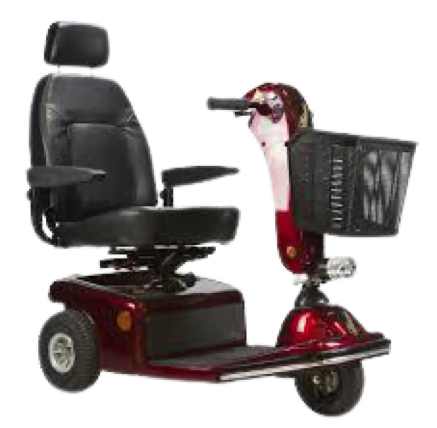 Shoprider 888B-3 Sunrunner 3 Wheel Mobility Scooter New Burgundy