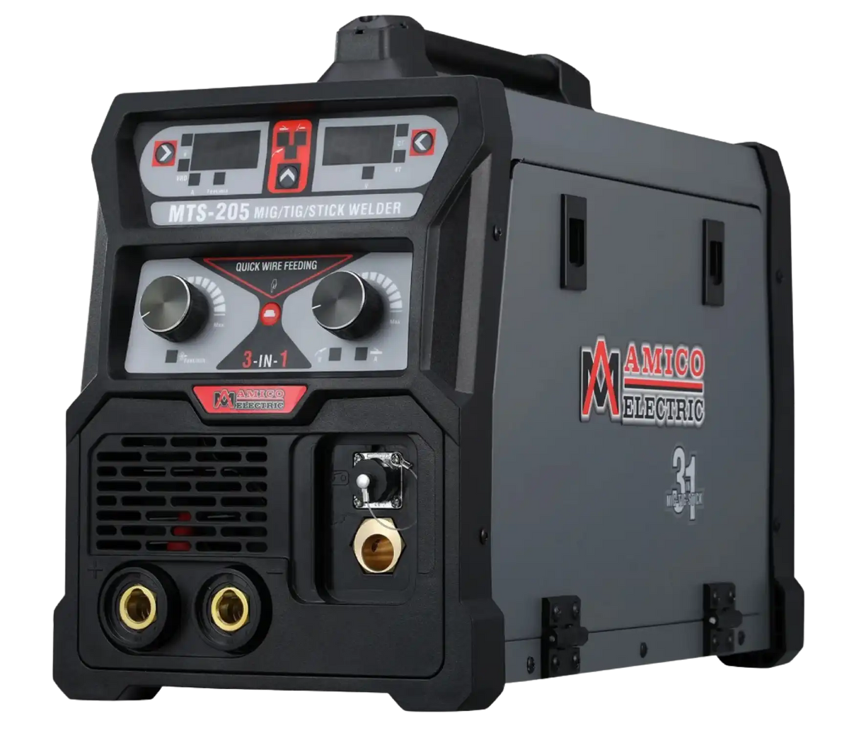 Amico Electric MTS-205 100-250V Dual Voltage 205 Amp MIG MAG Flux-cored Lift TIG Stick Arc 3-in-1 DC Inverter Welder New