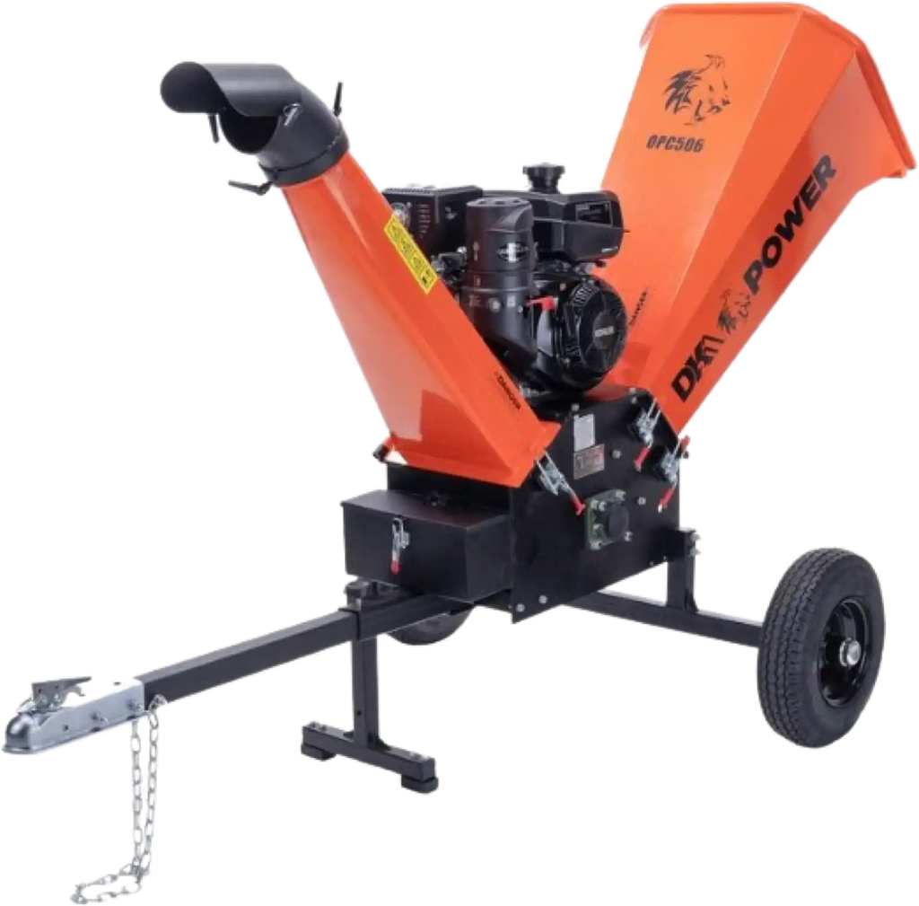 DK2 OPC506E Chipper Shredder with Extended Axles and Trailer Tow Hitch 6" 14 HP Gas Powered New