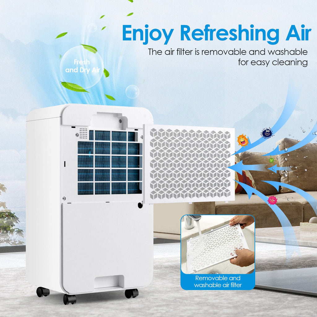 Costway 32 Pint 2000 Sq Ft Home Basement Dehumidifier 3-Color Digital Display 58364271 New