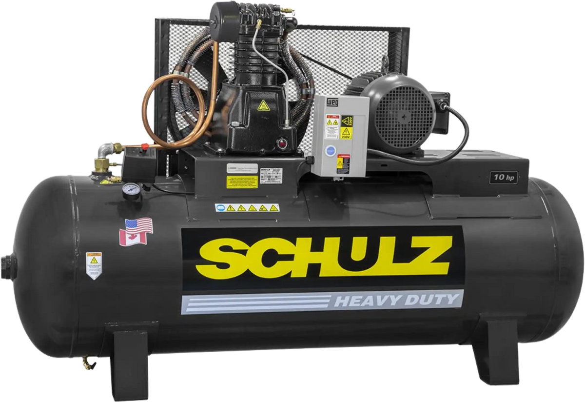 Schulz L-Series Air Compressor 10 HP 120 gal. 2-Stage 208-230V 3-Phase Horizontal 10120HL40X-3 New