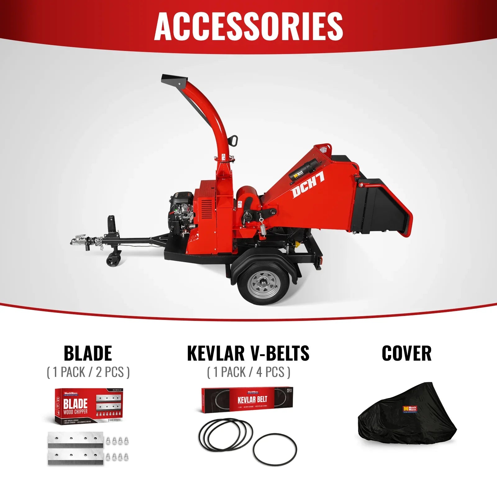 MechMaxx DCH7 Wood Chipper 25HP 750cc Twin Cylinder ZONSEN Petrol Engine 7" Hydraulic Feeding New