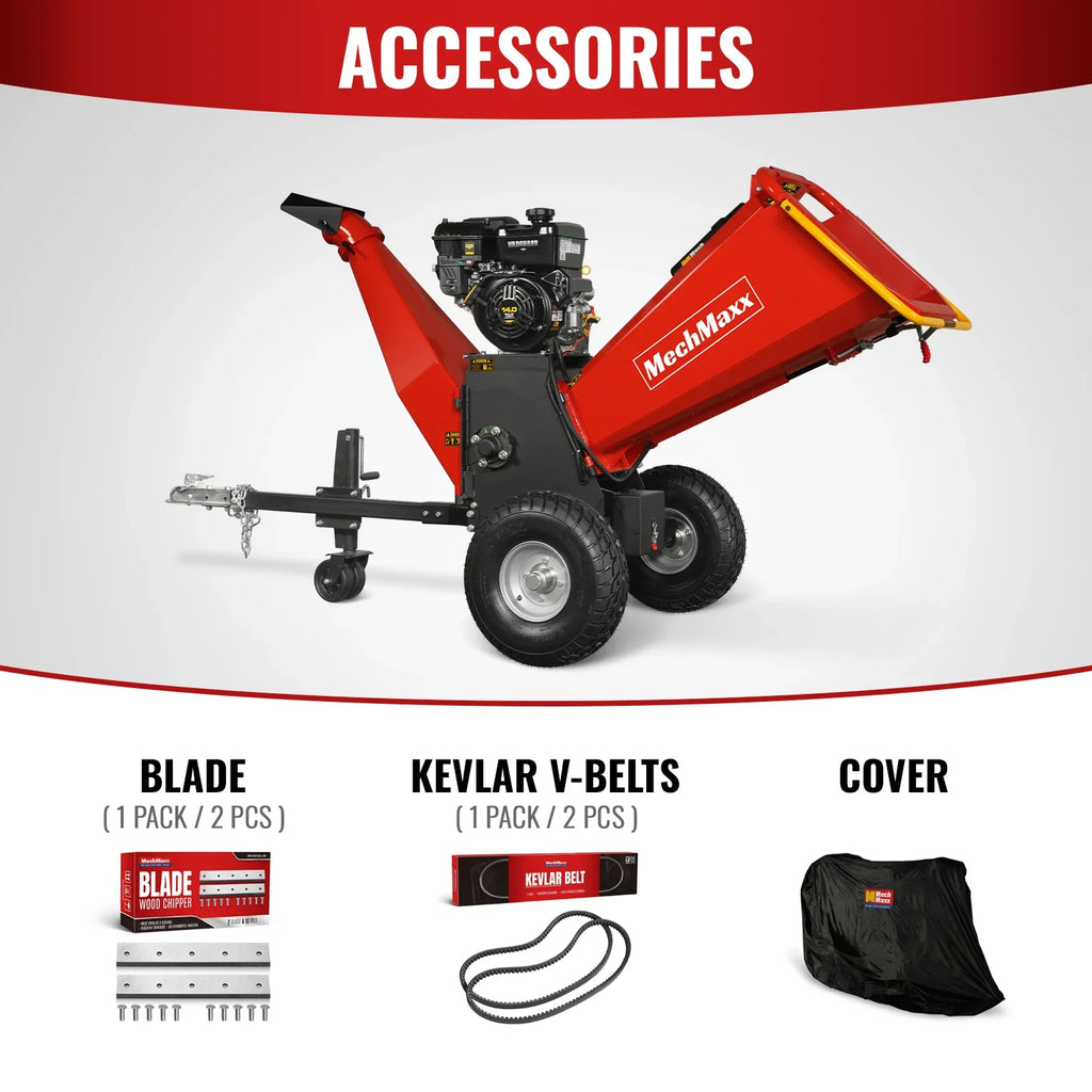MechMaxx P4206 Wood Chipper 6" Electric Start B&S Vanguard 408cc 14HP Gasoline Engine Powered Drum New