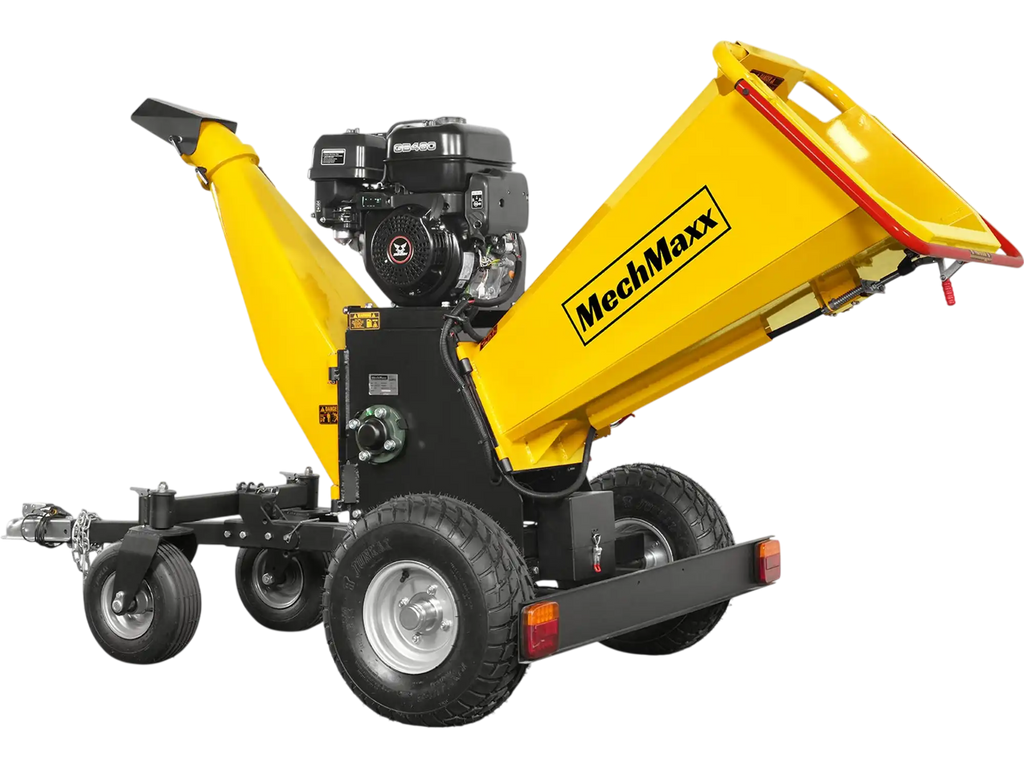 MechMaxx B150 Wood Chipper 6" Electric Start Zonsen 420cc 13.4 HP Gas Powered 4-Wheel Drum with Taillight New