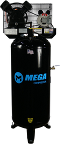 Mega Compressor Electric Air Compressor 60 Gal. Vertical 3 HP 150 PSI Single Stage MP-6060VU New