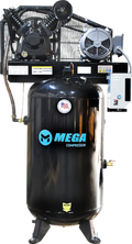 Mega Compressor Industrial Air Compressor Two-Stage 80 Gallon 7.5 HP 175 PSI 460V 3-Phase MP-7580VM3-460BA New