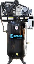 Mega Compressor Industrial Air Compressor 80 Gal. 7.5 HP 175 PSI with Mag Starter 3-Phase 460V New