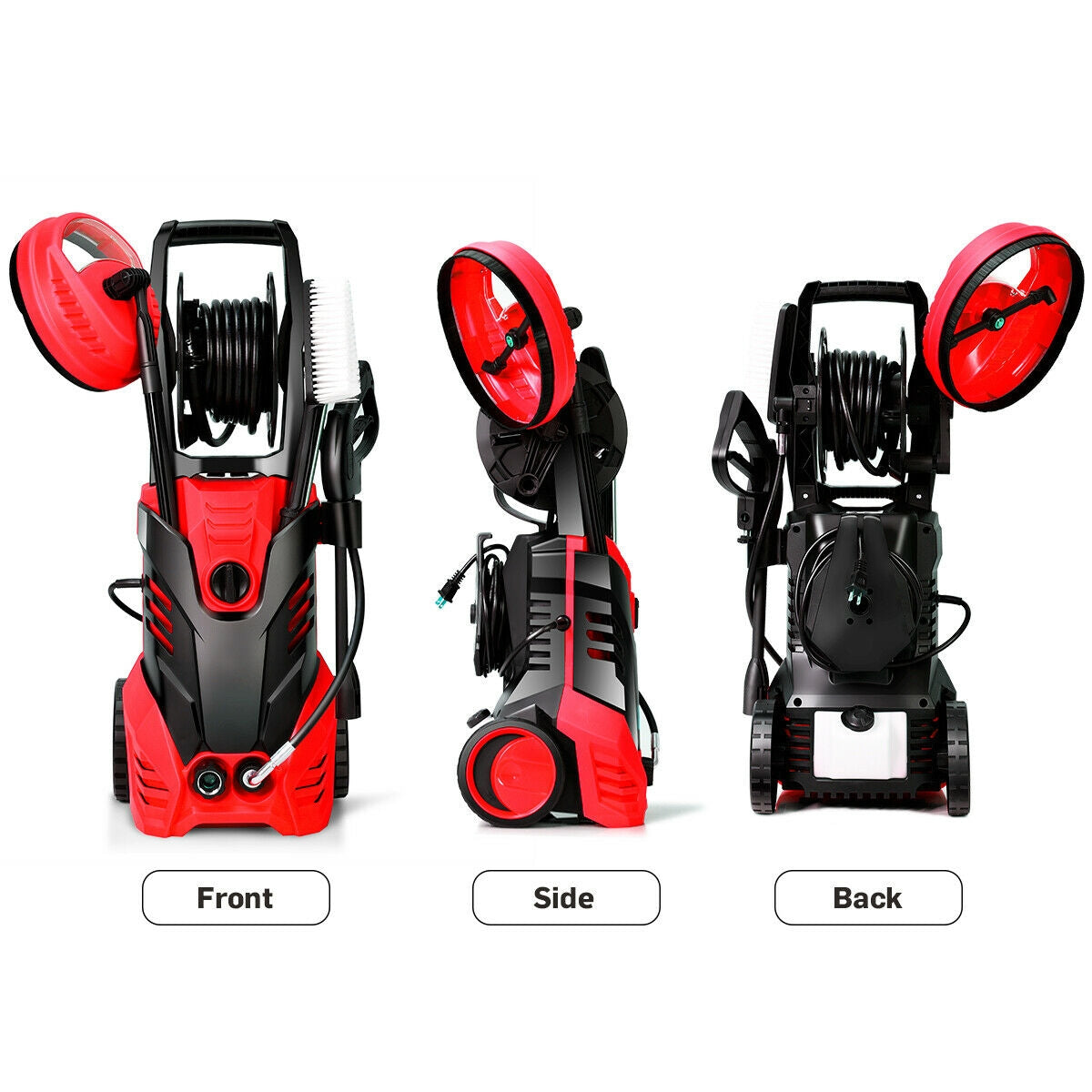 Costway 3000 PSI Electric High Pressure Washer w/ 5 Nozzles & Hose Reel 85169243 New