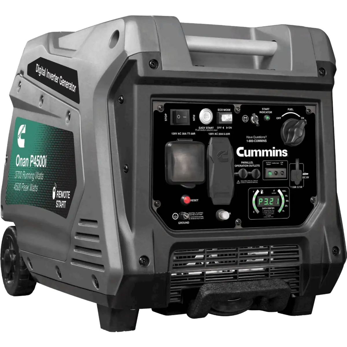 Cummins P4500i 3700W/4500W Onan A058U955 Remote Start Portable Gas Inverter Generator RFB (Key FOB not included)