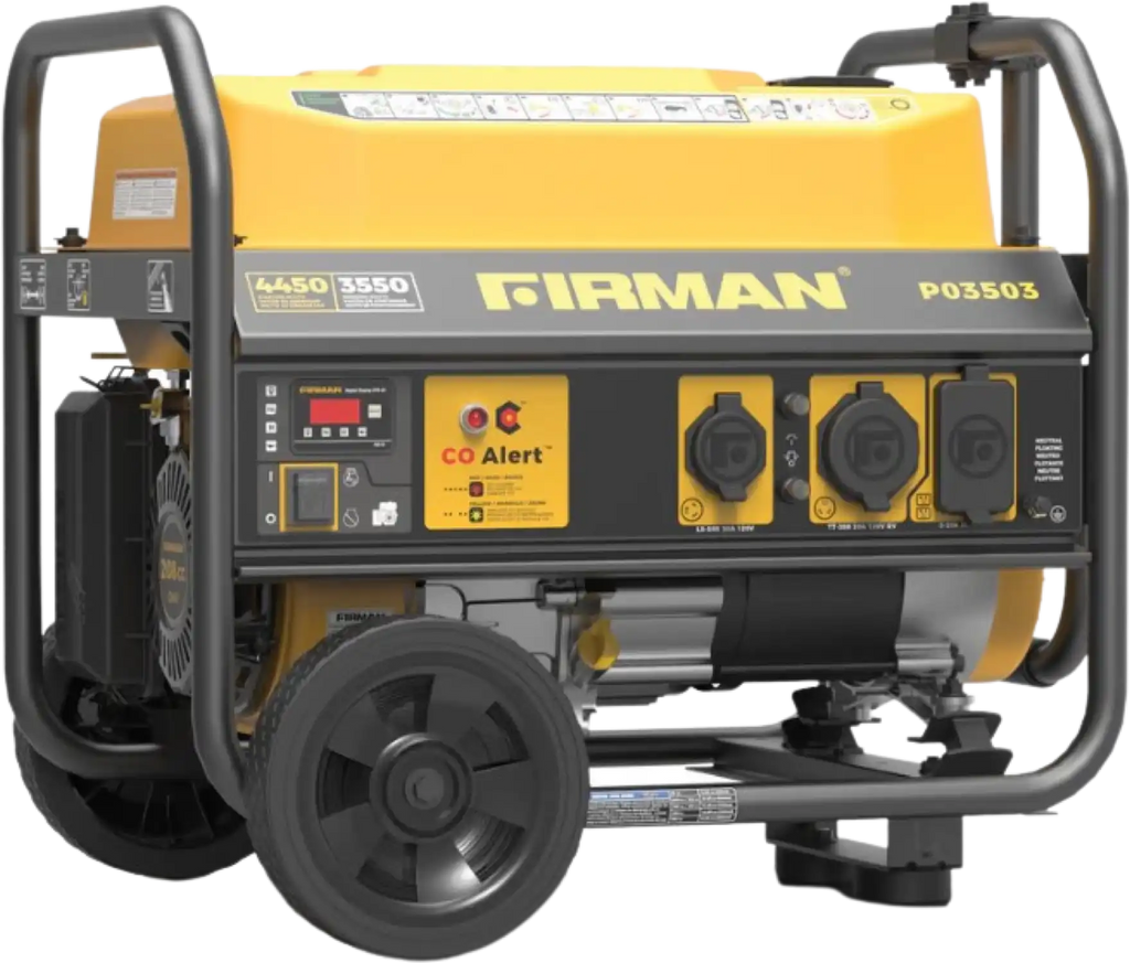 Firman P03503 Generator 3550W/4450W 30 Amp Recoil Start With CO Alert New