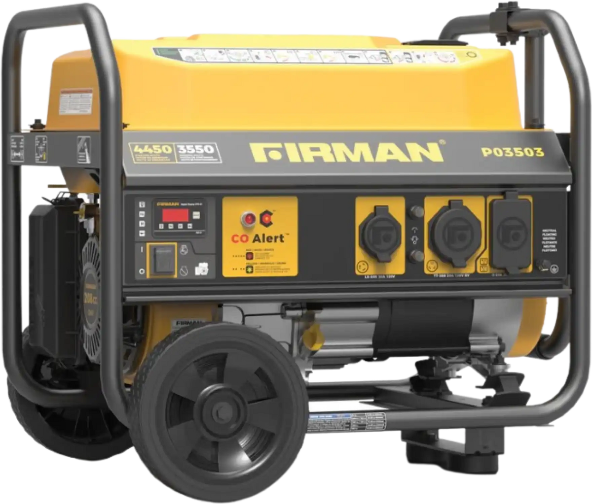Firman P03503 Generator 3550W/4450W 30 Amp Recoil Start With CO Alert New