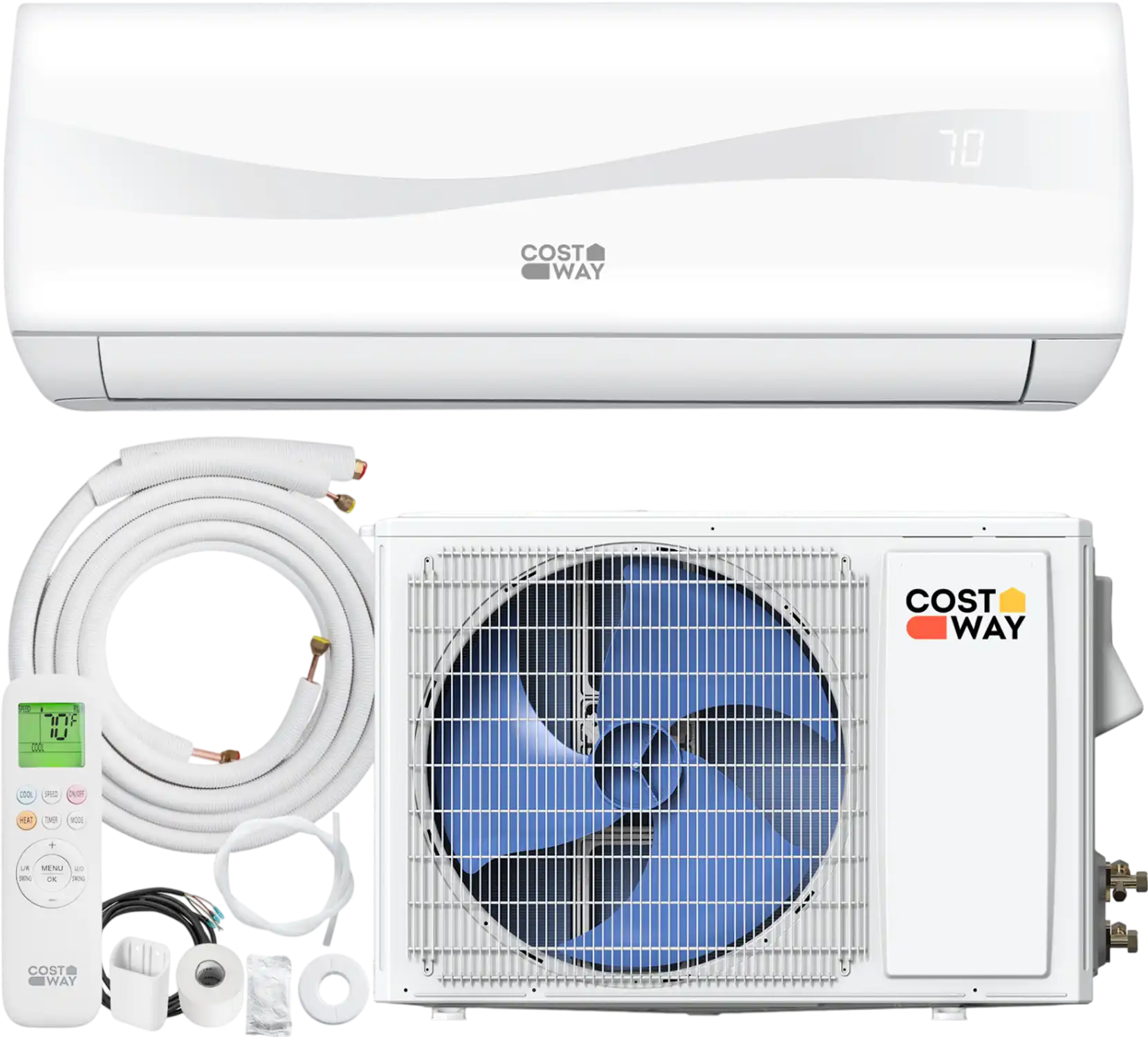 Costway 12,000 BTU 17 SEER2 208-230V Mini Split Air Conditioner Heat Pump Blast Series 33419398 New