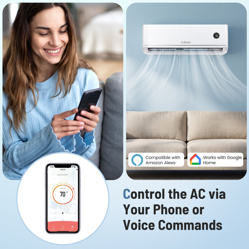 Costway 12000 BTU 18.1 SEER2 208/230V Mini Split Air Conditioner Alexa 57947285 New