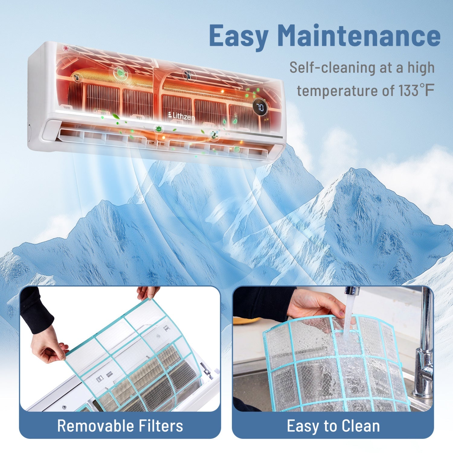Costway 12000 BTU 18.1 SEER2 208/230V Mini Split Air Conditioner Alexa 57947285 New