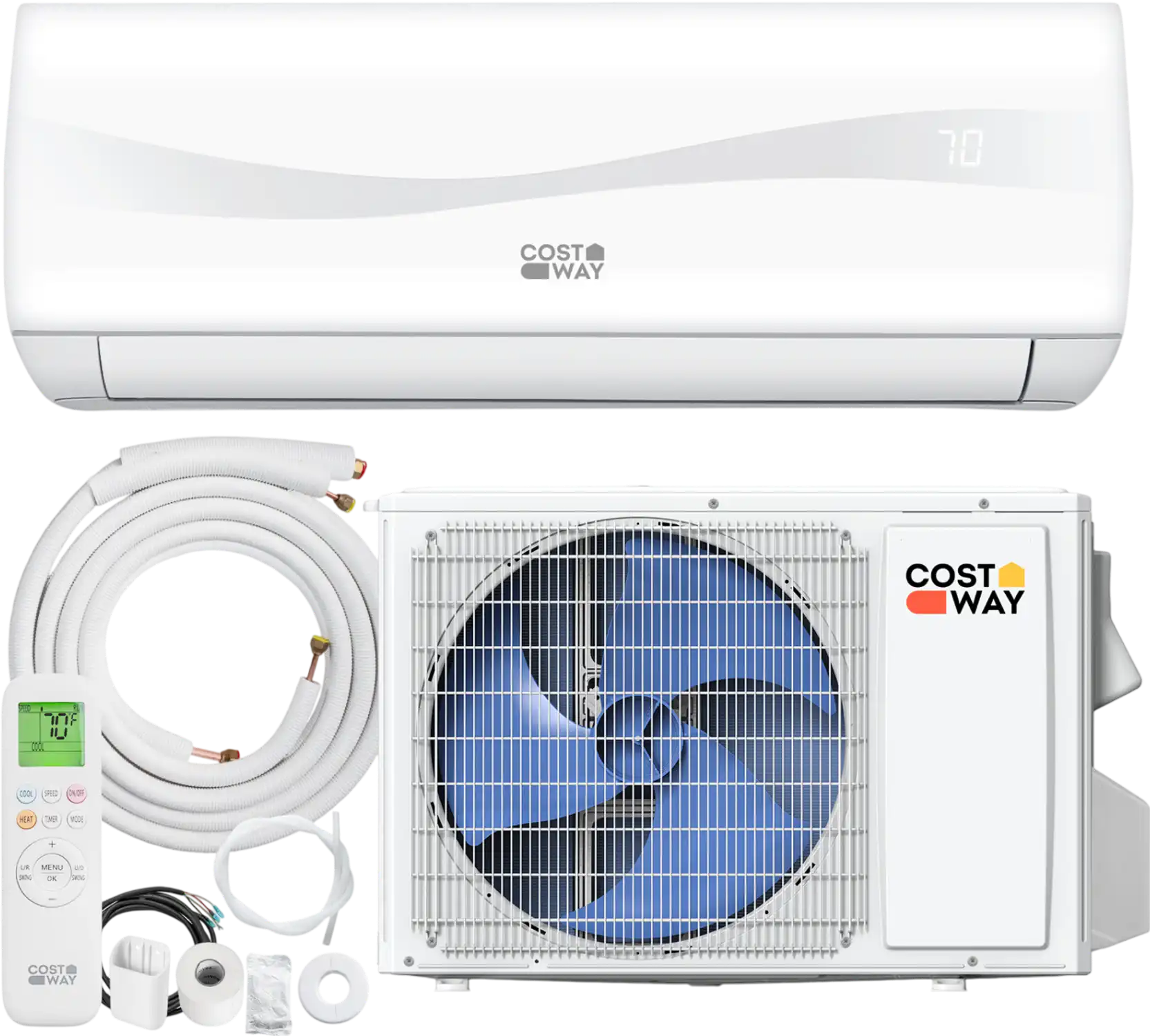 Costway 12000 BTU 20 SEER2 115V Mini Split Air Conditioner Heat Pump 87347590 New