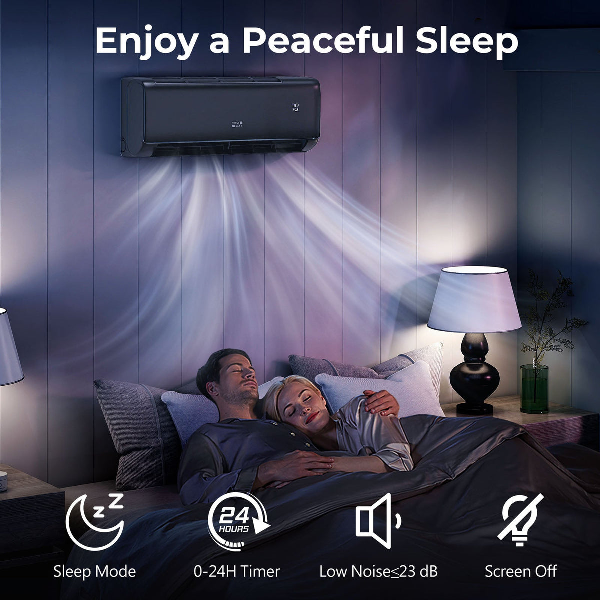 Costway 12000 BTU 22 SEER2 115V WiFi Mini Split AC Alexa Gray 613845972 New