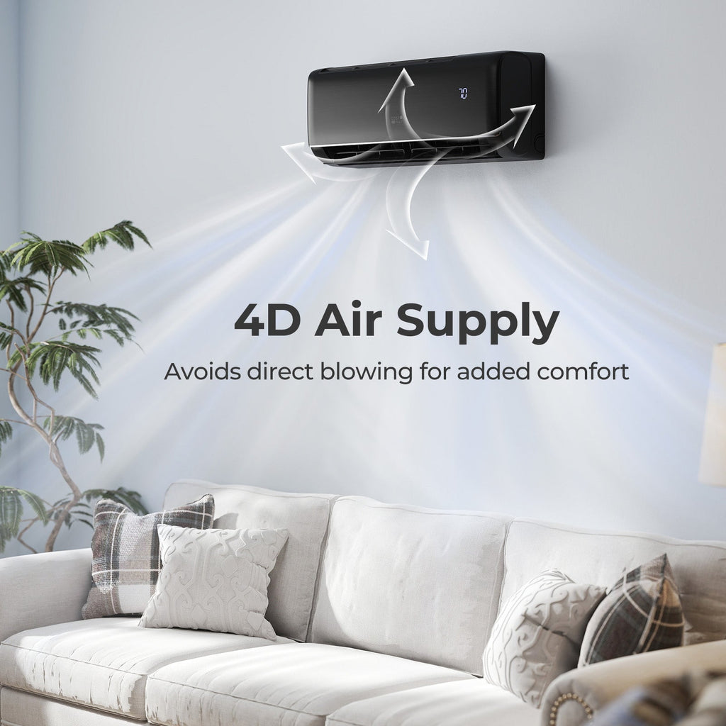 Costway 12000 BTU 22 SEER2 115V WiFi Mini Split AC Alexa Gray 613845972 New