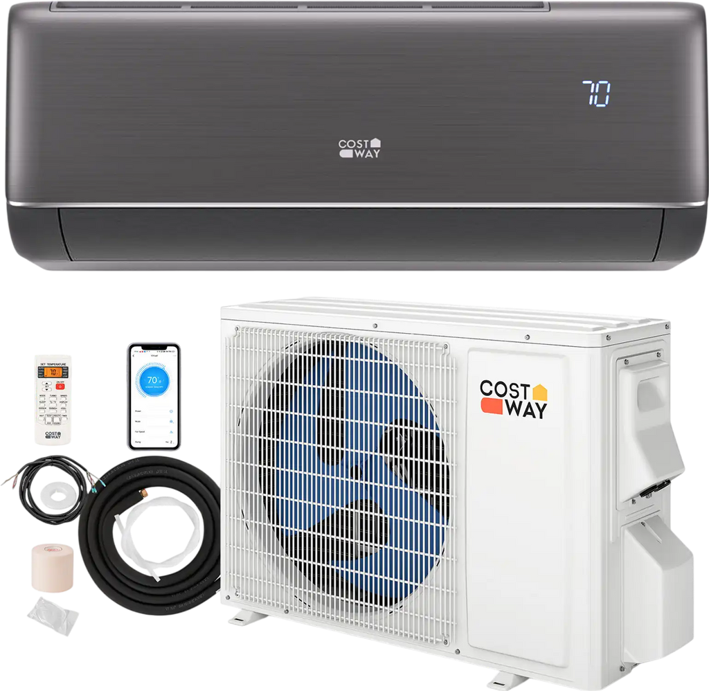 Costway 12000 BTU 22 SEER2 115V WiFi Mini Split AC Alexa Gray 613845972 New