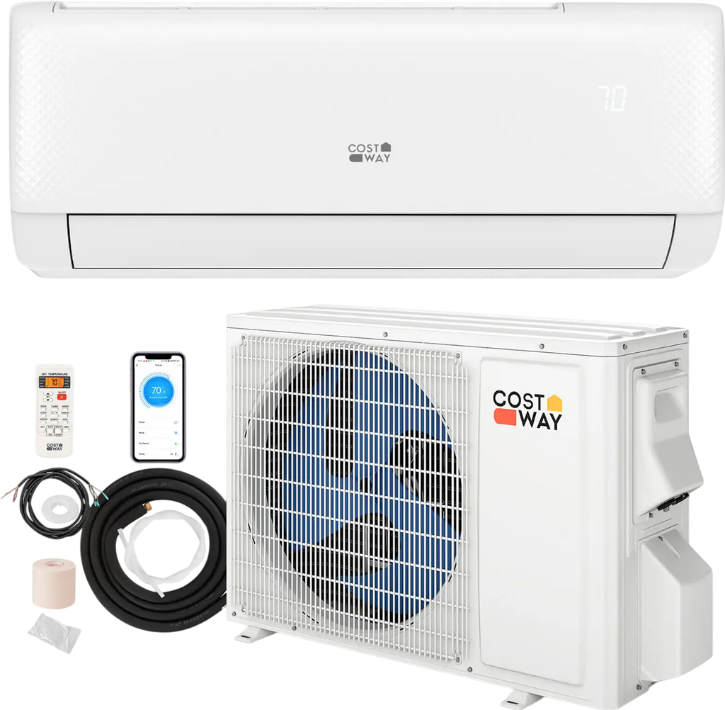 Costway 12000 BTU 115V 22 SEER2 WiFi Mini Split Heat Pump 796124538 New