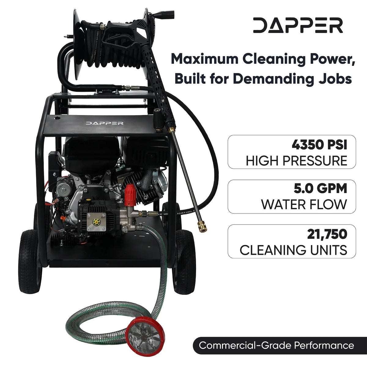 Dapper Supply Gas Pressure Washer 4350 PSI 5 GPM Cold Water 11.8 HP Engine Electric Start New