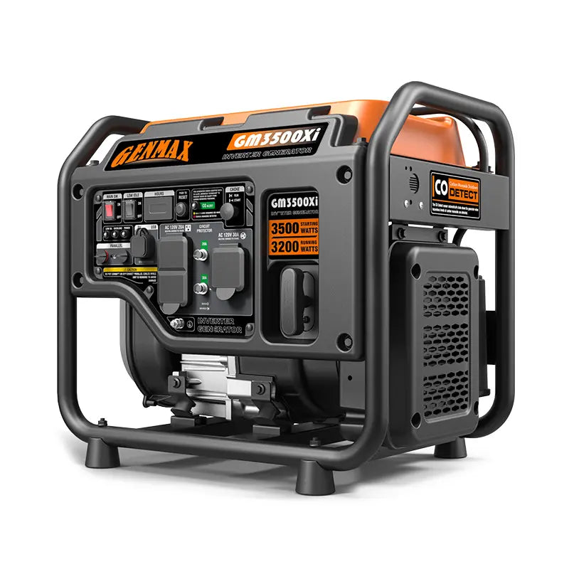GENMAX GM3500Xi 30 Amp 3200W/3500W Recoil Start Gas Open Frame Inverter Generator with CO Detect New