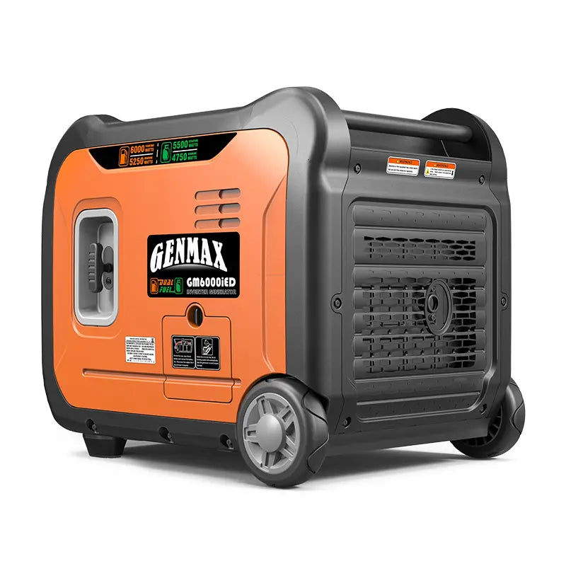 GENMAX GM6000iED 30 Amp 5250W/6000W Remote Start Dual Fuel Inverter Generator with CO Detect Scratch and Dent