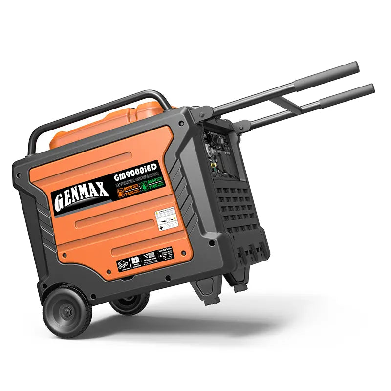 GENMAX GM9000iED 50 Amp 7600W/9000W Remote Start Dual Fuel Inverter Generator with CO Detect Scratch and Dent
