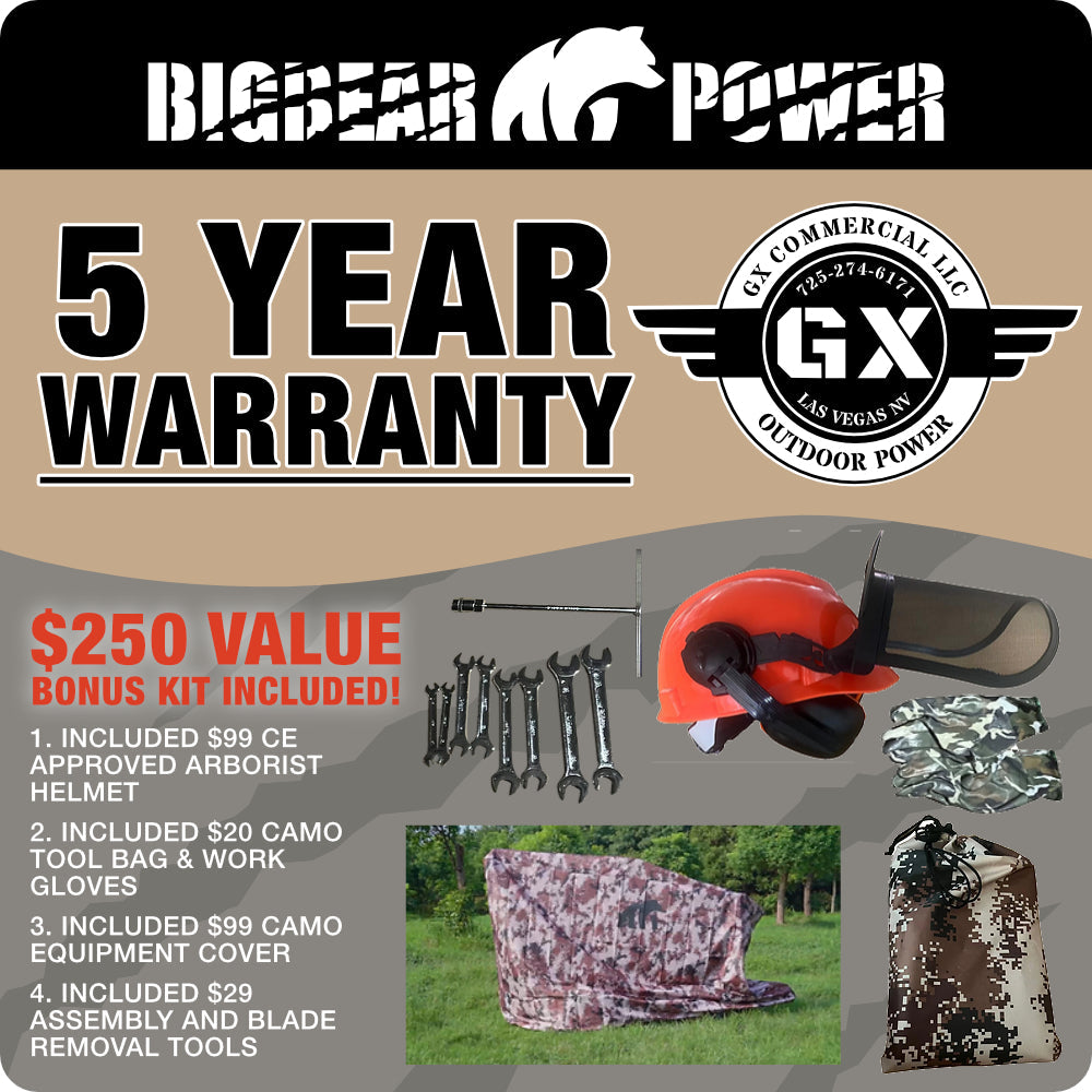 BigBear Power BBC62 Tornadic Wood Chipper 6" 20 HP V-Twin Engine Gas Powered Commercial Self Feeding Electric Start Open Box