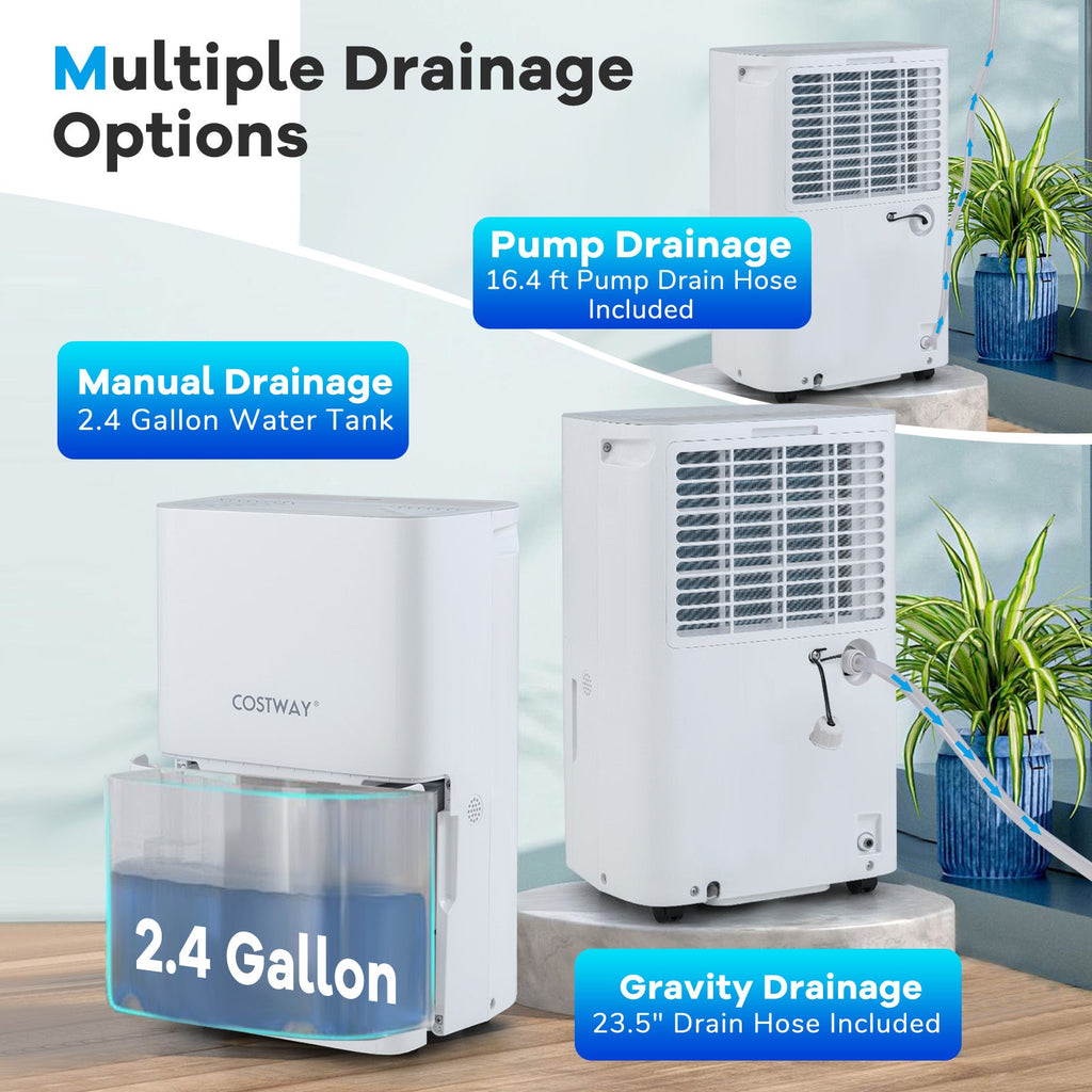 Costway 150 Pint Dehumidifier w/ 24H Timer LED Display 958461327 New
