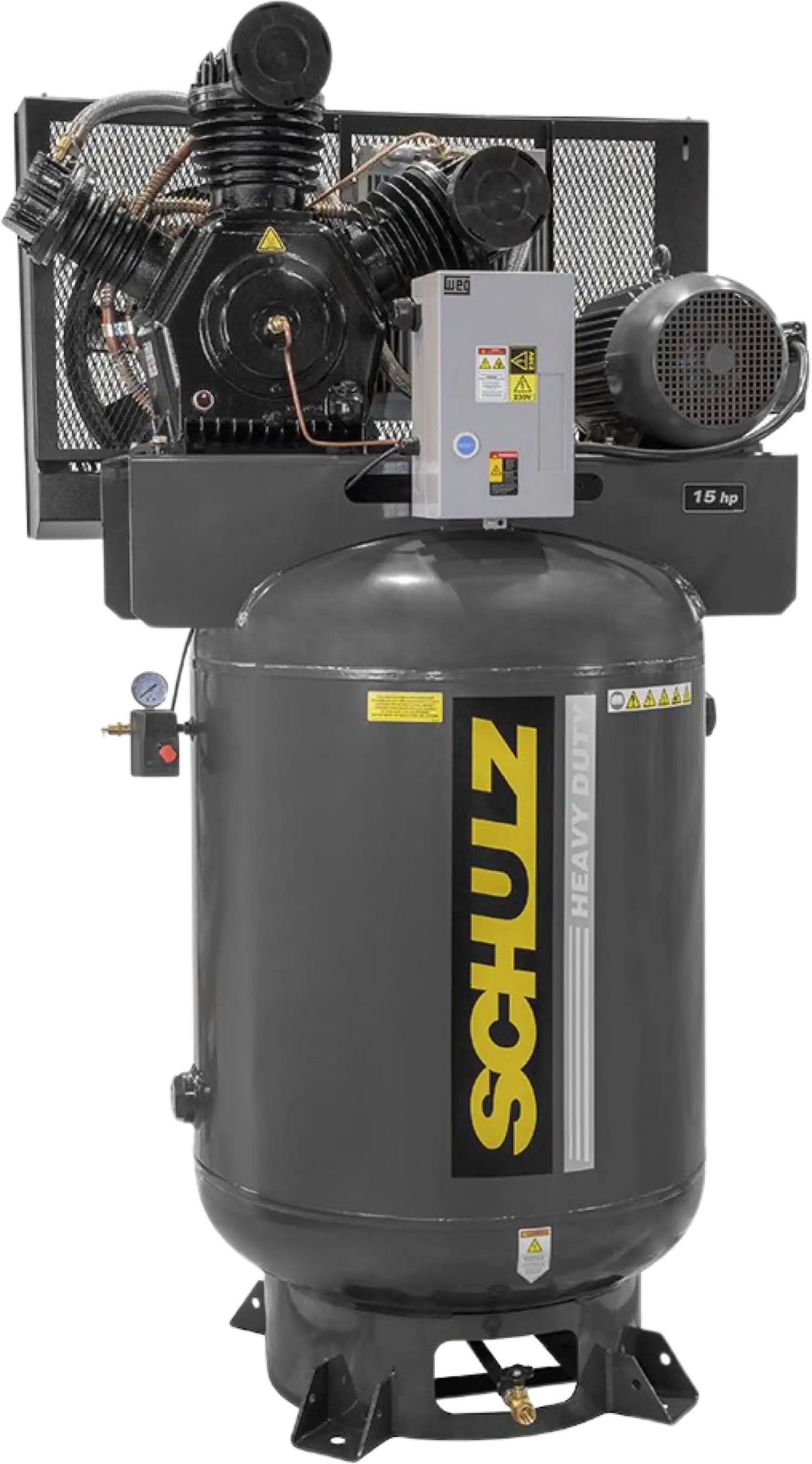 Schulz V-Series Air Compressor 15 HP 120 gal. 2-Stage 208-230V 3-Phase Vertical 15120VW60X-3 New
