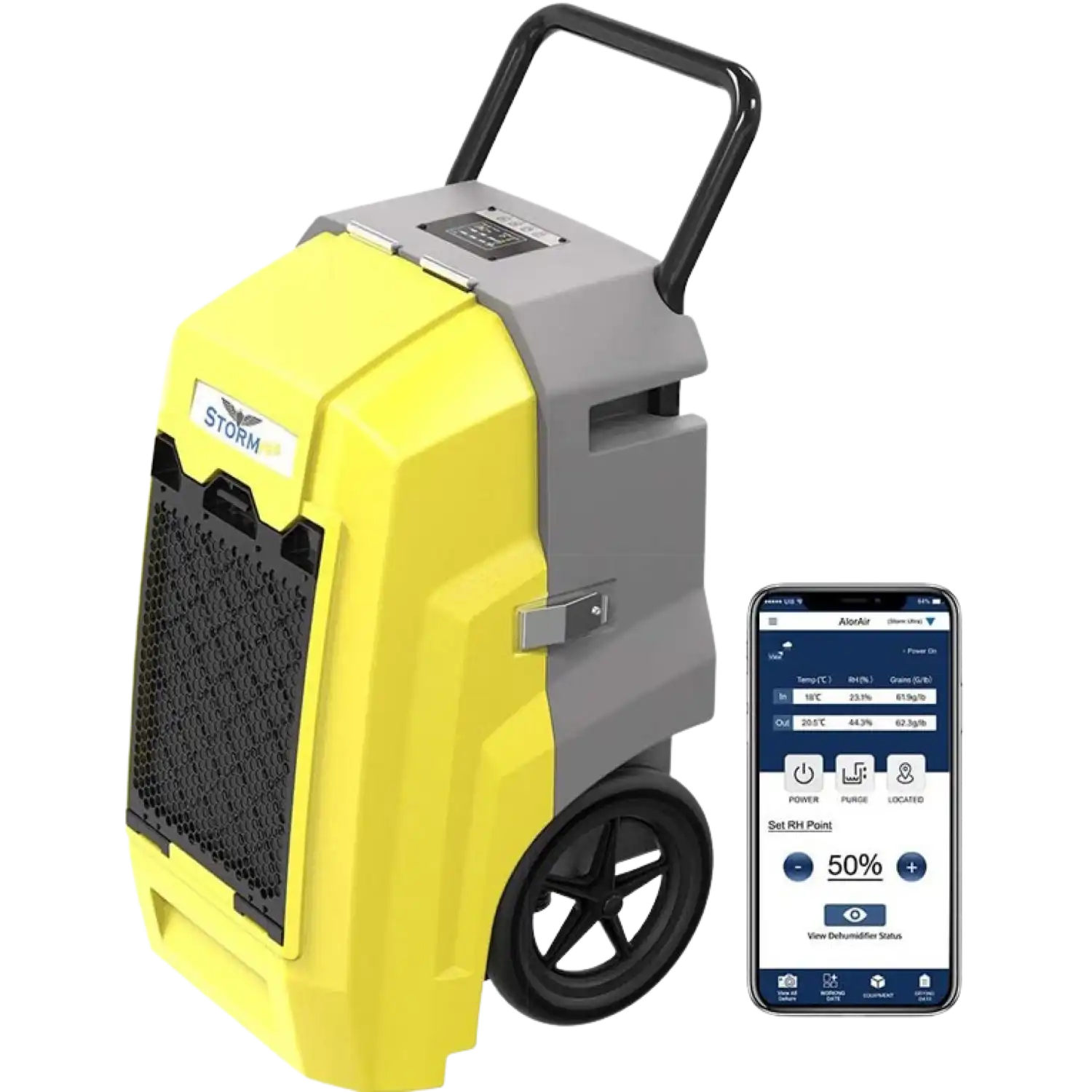 AlorAir Storm Pro 85 Pint Commercial WIFI Dehumidifier For Water Damage Restoration Smart App Control New