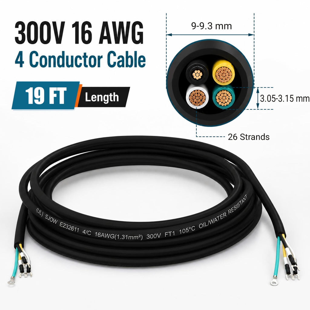 Costway 19' 16 AWG 4-Conductor Mini Split AC Communication Wire 41353291 New