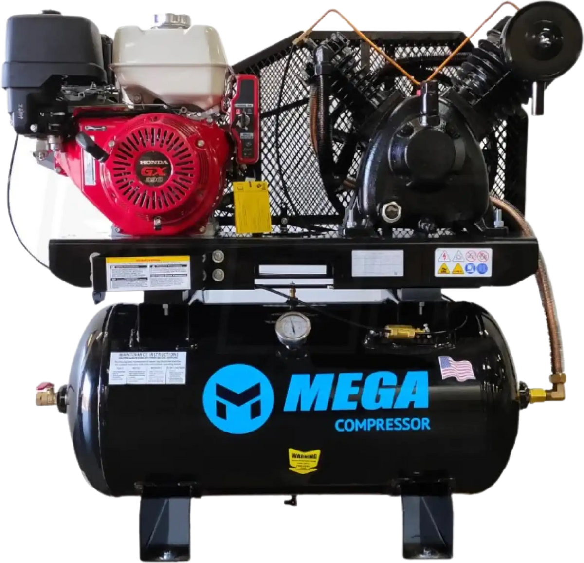 Mega Compressor MP-13030GTUS Air Compressor 13 HP 30 Gallon Honda GX390 Engine Two Stage Electric Start New