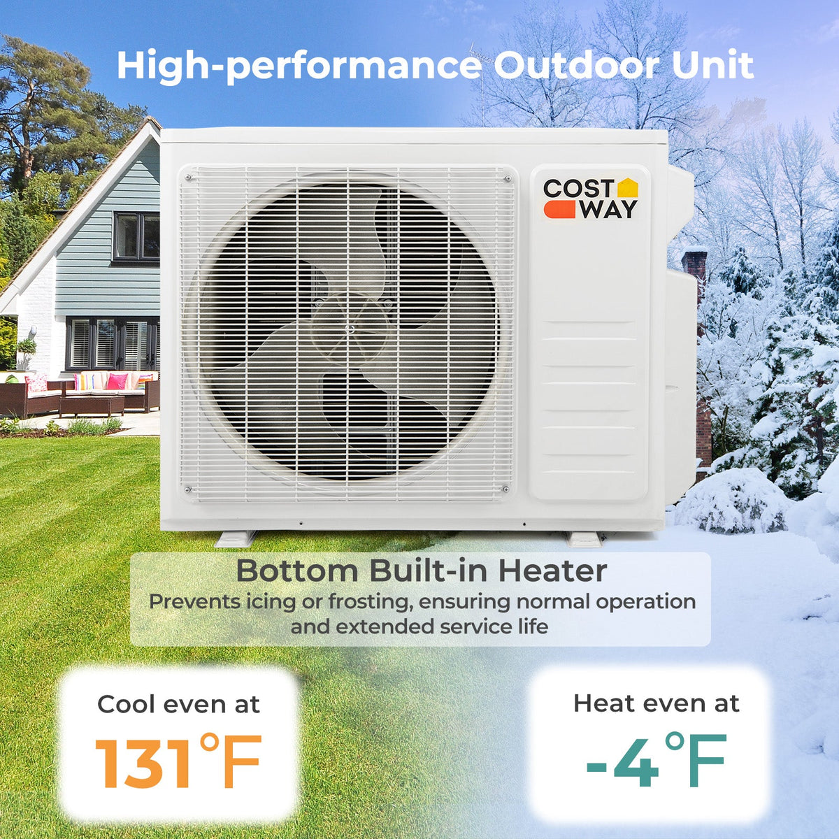 Costway Thundrive 18000 BTU 2 Zone 20 SEER2 Mini Split AC Heat Pump 89167235 New