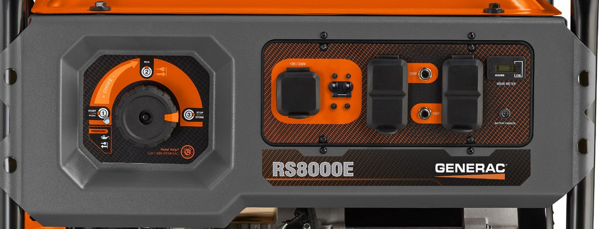 Generac RS8000E 8000W/10000W Portable Generator Electric Start with 25 Foot Cord Gas New