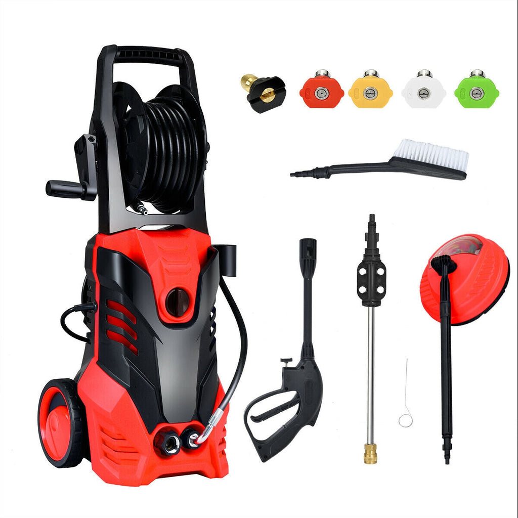 Costway 3000 PSI Electric High Pressure Washer w/ 5 Nozzles & Hose Reel 85169243 New