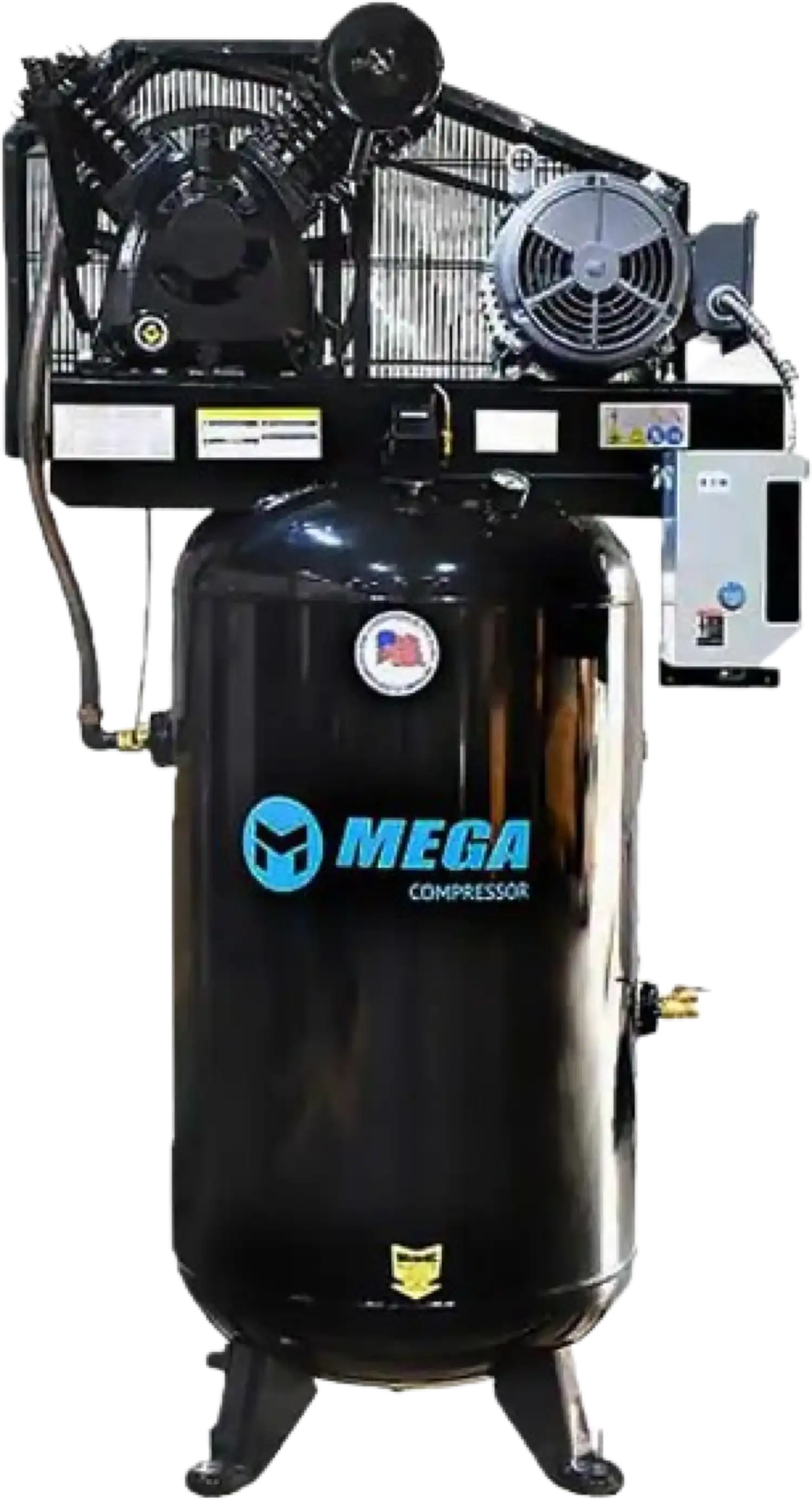 Mega Compressor MP-7580VM Air Compressor with Mag Starter 80 Gallon 7.5 HP 175 PSI 208/230V 1 Phase Electric Start New